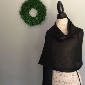 Black sheer and satin wrap